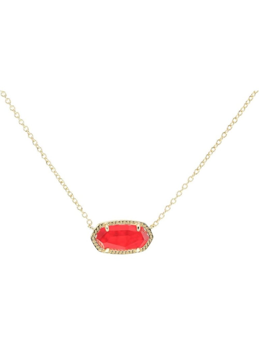 Women's Gold Red Elisa Dainty 14k Gold-Plated Fashion Jewelry Pendant Necklaces